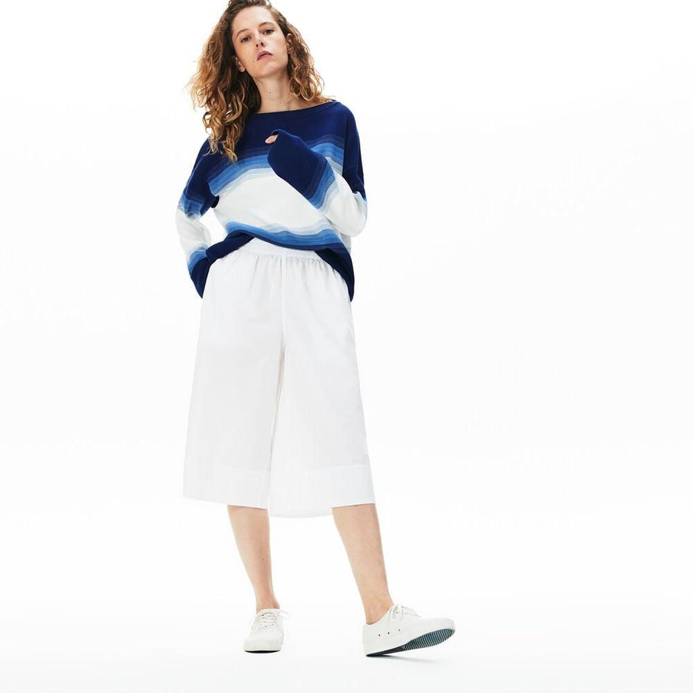 Womens Wo Light Cotton Poplin Culottes | Lacoste White • 001