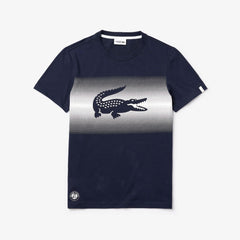 Mens SPORT Roland Garros Croc-Print T-Shirt | Lacoste Navy Blue / White • 2Hc