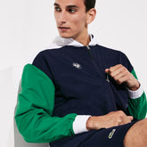 Mens SPORT Roland Garros Zip-Up Windbreaker | Lacoste Navy Blue / Green / White • Dg8