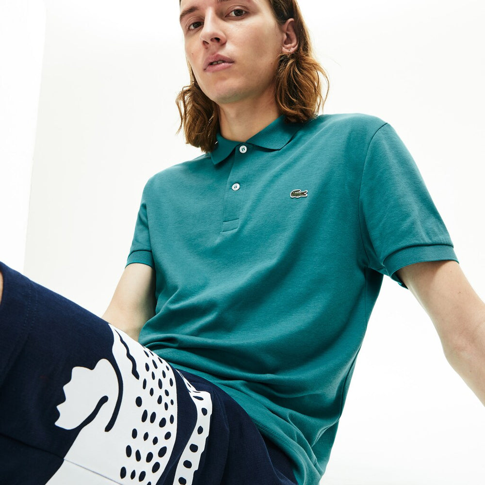 Mens Regular Fit Lightweight Cotton Polo | Lacoste Green • S5J