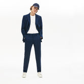 Mens LIVE Fine Pinstriped Wool Suit Pants | Lacoste Blue / White • As3