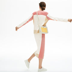 Womens Wo Colorblock Pencil Skirt | Lacoste White / Light Brown / Red • R4L
