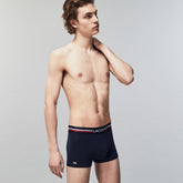 Mens Pack Of 3 Iconic Boxer Briefs With Three-Tone Waistband | Lacoste Navy Blue / Grey Chine / Red • W34