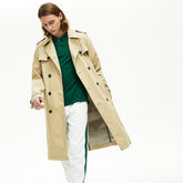 Mens Long Belted Cotton Trench Coat | Lacoste Beige • 02S