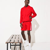 Mens SPORT Water-Resistant Foldable Hooded Zip Jacket | Lacoste Red / Black • G64