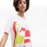 Womens Wo Art-Print Cotton T-Shirt | Lacoste White • 001