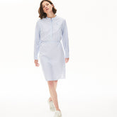 Womens Wo Cotton Shirt Dress | Lacoste Light Blue / White / Navy Blue • U14