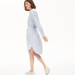 Womens Wo Cotton Shirt Dress | Lacoste Light Blue / White / Navy Blue • U14