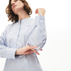 Womens Wo Cotton Shirt Dress | Lacoste Light Blue / White / Navy Blue • U14