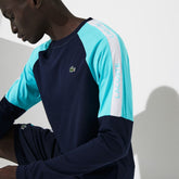 Mens SPORT Colorblock Performance T-shirt | Lacoste Navy Blue / Turquoise / White • 2Ye