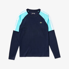 Mens SPORT Colorblock Performance T-shirt | Lacoste Navy Blue / Turquoise / White • 2Ye
