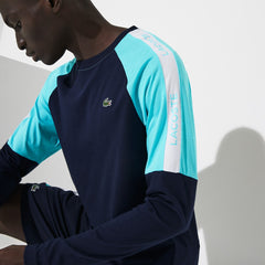 Mens SPORT Colorblock Performance T-shirt | Lacoste Navy Blue / Turquoise / White • 2Ye