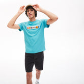 Mens Retro Logo Graphic T-shirt | Lacoste Turquoise • Yzk