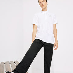 Mens SPORT Textured Breathable Golf Polo Shirt | Lacoste White • 001