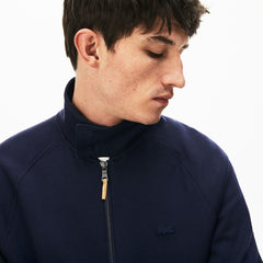 Mens Zippered Solid Sweatshirt | Lacoste Navy Blue / Khaki Green • X1S