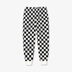 Mens/Womens Unisex LIVE Check Fleece Tracksuit Pants | Lacoste White / Black • 8Lp