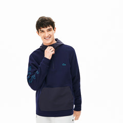Mens Hooded Color-Block Zip Up Sweatshirt | Lacoste Navy Blue / Dark Grey • Lr7