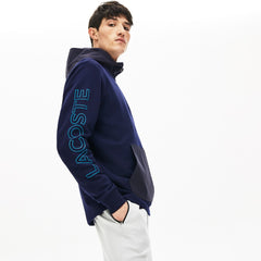 Mens Hooded Color-Block Zip Up Sweatshirt | Lacoste Navy Blue / Dark Grey • Lr7