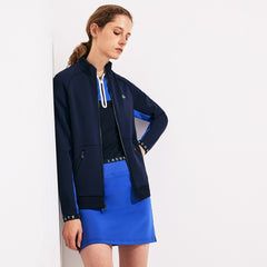 Womens Wo SPORT Lightweight Neoprene Tennis Zip-Up | Lacoste Navy Blue / Blue / Navy Blue / White • Xvz
