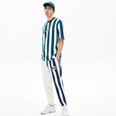 Mens LIVE Bicolor Fleece Tracksuit Pants | Lacoste White / Navy Blue / White • L1K
