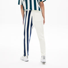 Mens LIVE Bicolor Fleece Tracksuit Pants | Lacoste White / Navy Blue / White • L1K