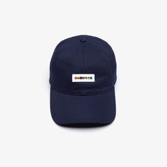Mens Multicolor-Logo Cotton Cap | Lacoste Navy Blue • 166