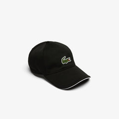 Mens SPORT Breathable Piqué Golf Cap | Lacoste Black / White • 258