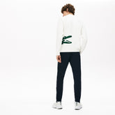 Mens Pleated Cotton-Silk Track Pants | Lacoste Navy Blue / Khaki Green • X1S