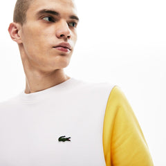 Mens Regular Fit Colorblock French Terry Sweatshirt | Lacoste Navy Blue / White / Yellow • Sm6