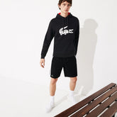 Mens SPORT Oversize Croc Fleece Hoodie | Lacoste Black / Red / White • G54