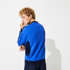 Mens SPORT Two-Tone Fleece Crew Neck Sweatshirt | Lacoste Blue / Navy Blue • Xw8