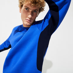 Mens SPORT Two-Tone Fleece Crew Neck Sweatshirt | Lacoste Blue / Navy Blue • Xw8