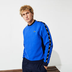 Mens SPORT Two-Tone Fleece Crew Neck Sweatshirt | Lacoste Blue / Navy Blue • Xw8