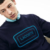 Mens Motion Regular Fit Crew Neck Cotton Sweatshirt | Lacoste Navy Blue • 166