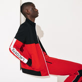 Mens SPORT Colorblock Resistant Piqué Zip Sweatshirt | Lacoste Black / Red / White • G54