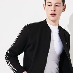 Mens SPORT Fleece Varsity Jacket | Lacoste Black / White / Black • 6Kj