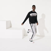 Mens SPORT Graphic Print Fleece Sweatshirt | Lacoste Black / White • Myj