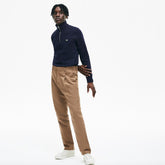 Mens Zip Stand-Up Collar Ribbed Sweatshirt | Lacoste Navy Blue • L6L