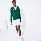 Womens Wo SPORT Roland Garros V-Neck Zip-Up Sweatshirt | Lacoste Green / White / Red • Ym6