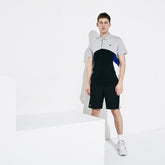 Mens SPORT Colorblock Performance Polo | Lacoste Light Grey / Black / White / Blue • Rw4