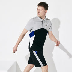 Mens SPORT Colorblock Performance Polo | Lacoste Light Grey / Black / White / Blue • Rw4