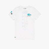 Womens Wo SPORT Miami Open Palm Tree Print T-shirt | Lacoste White • 001