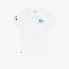 Womens Wo SPORT Miami Open Palm Tree Print T-shirt | Lacoste White • 001