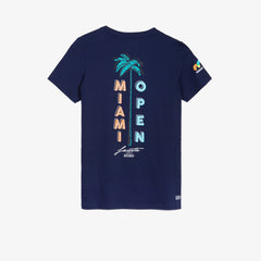 Womens Wo SPORT Miami Open Palm Tree Print T-shirt | Lacoste Navy Blue • 166