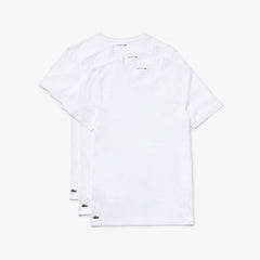 Mens 3 Pack of Plain T-Shirts | Lacoste White • 001