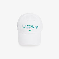 Mens SPORT Miami Open Print Cotton Cap | Lacoste White / Navy Blue • 522