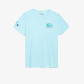 Womens Wo SPORT Miami Open Palm Tree Print T-shirt | Lacoste Turquoise • 3A3