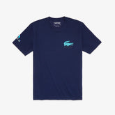 Mens SPORT Miami Open Crew Neck Graphic Tee | Lacoste Navy Blue • 166