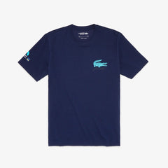 Mens SPORT Miami Open Crew Neck Graphic Tee | Lacoste Navy Blue • 166