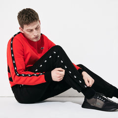 Mens SPORT Print Bands Lightweight Tracksuit Pants | Lacoste Black • 8Vm